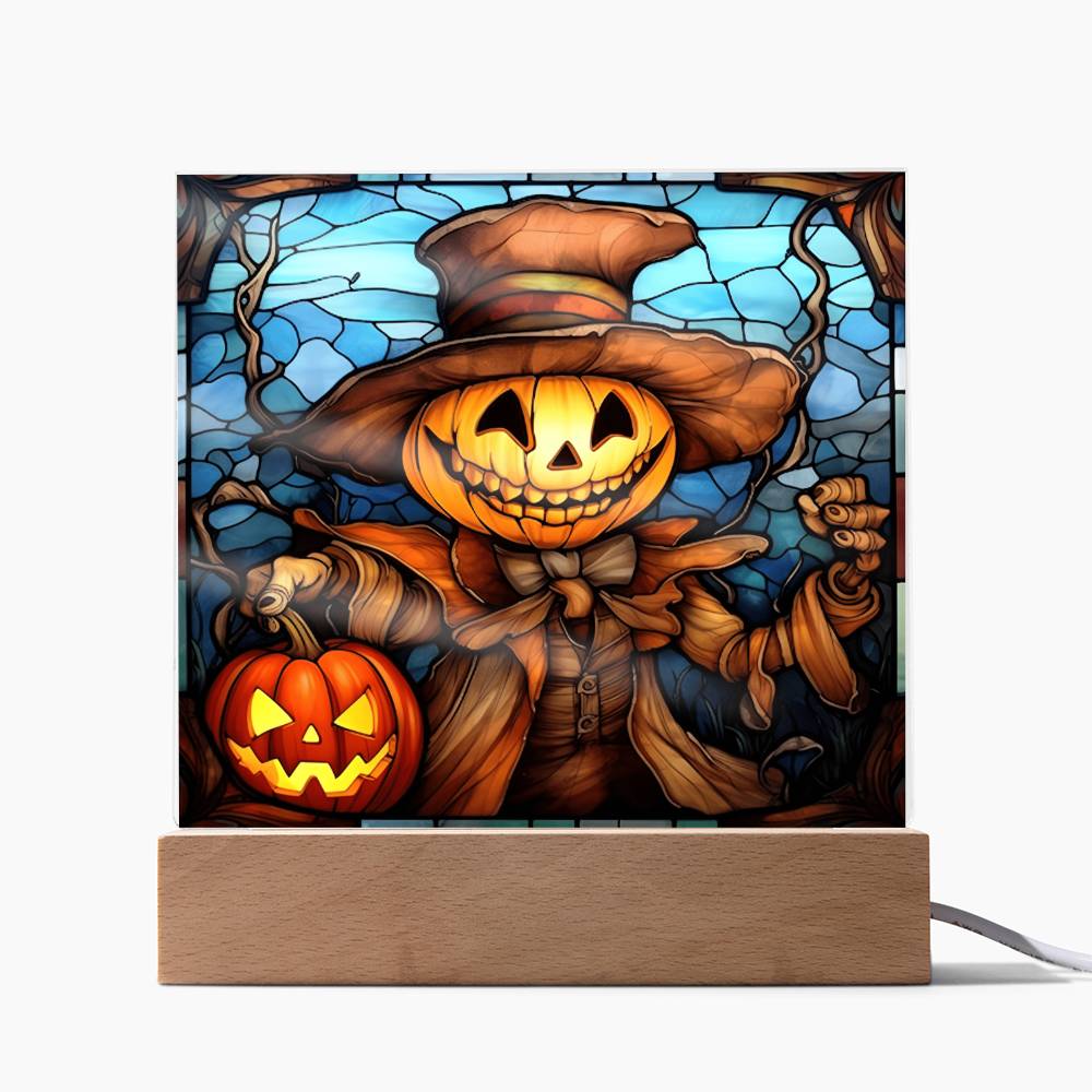 Halloween Acrylic - Pumpkin Ghost Stained Glass