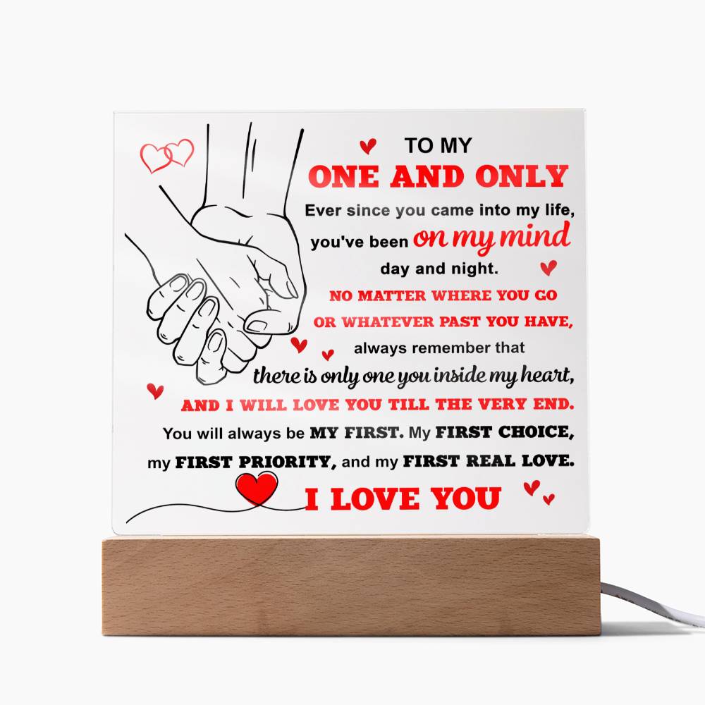 Valentine's Day Gift - Acrylic Plaque - To My One And Only
