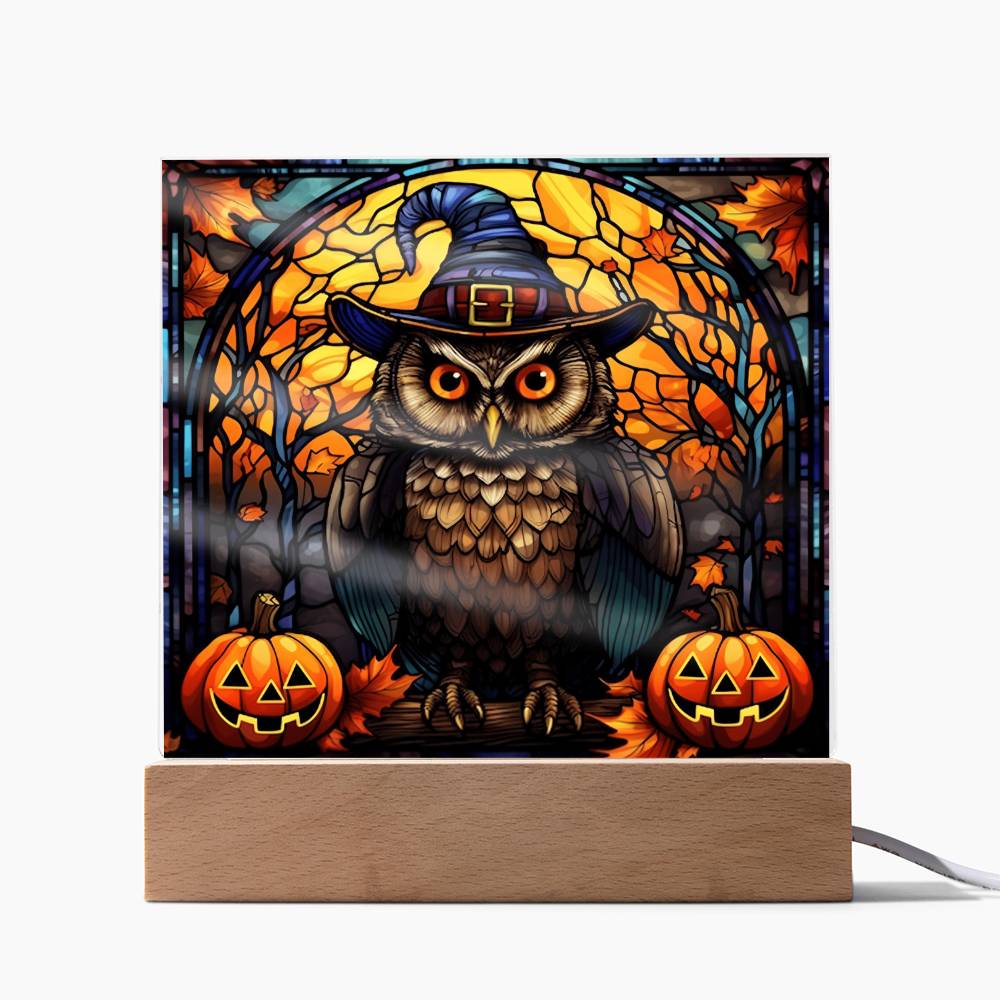 Halloween Acrylic - Owl Stained Glass