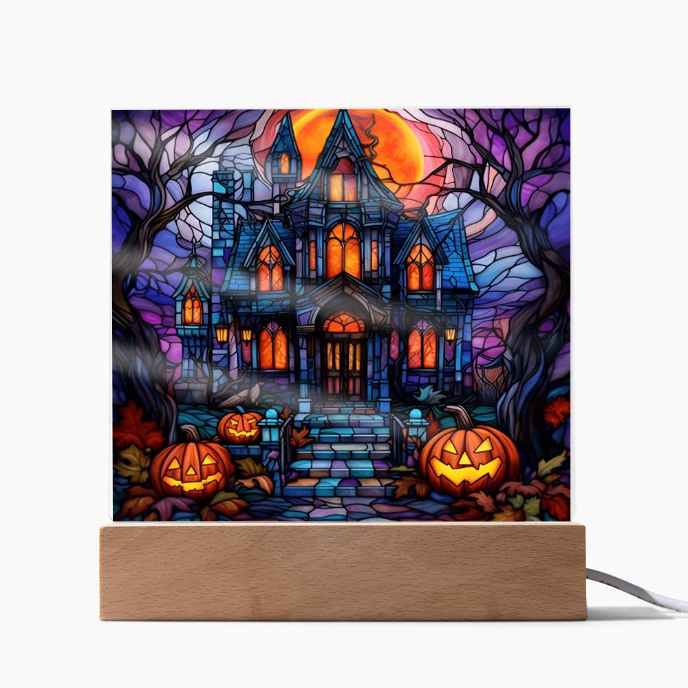 Halloween Acrylic - House Stained Glass