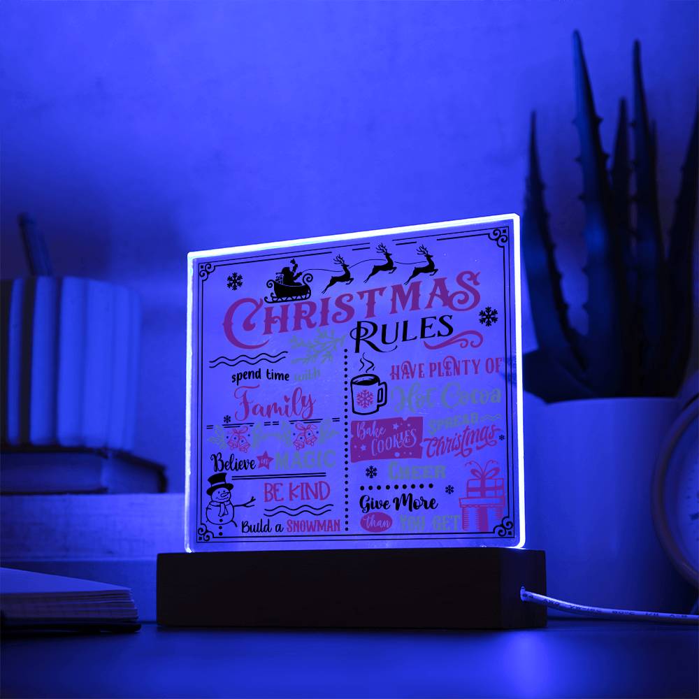 Holiday Acrylic Plaque Gift - Christmas Rules