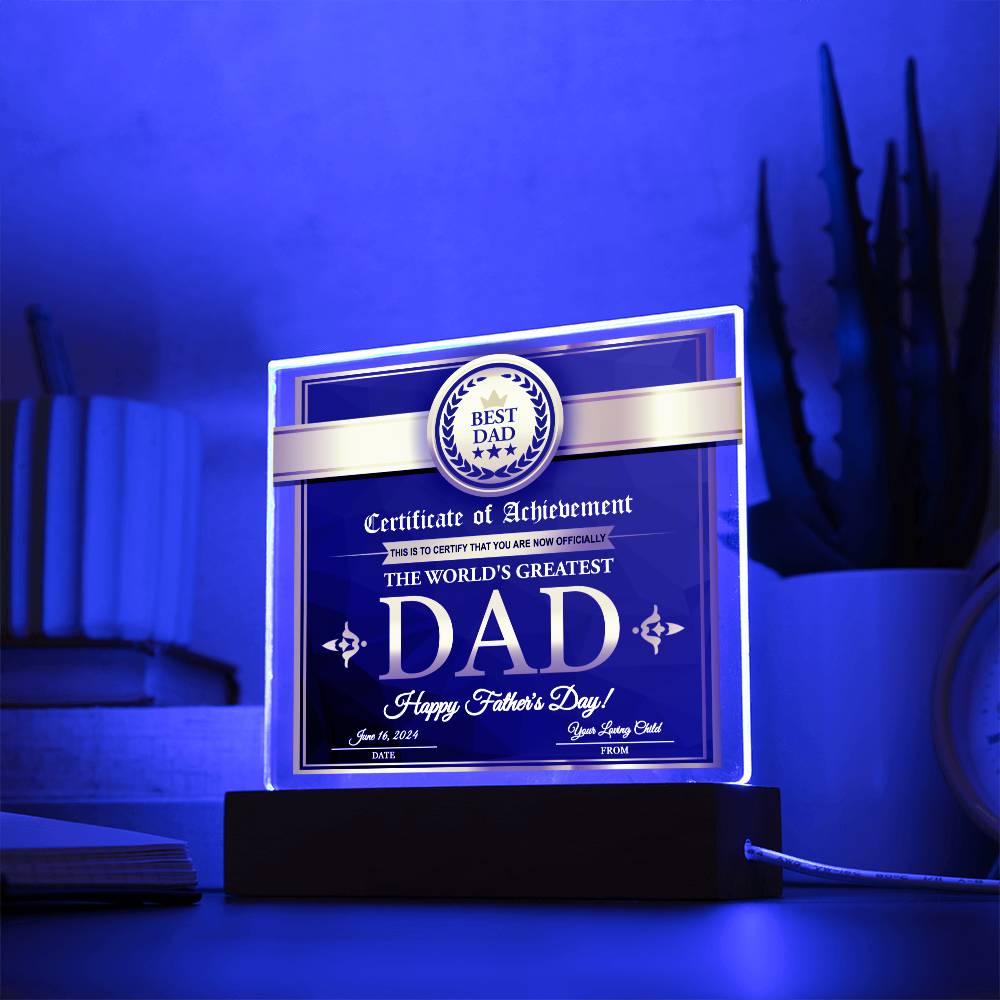 Acrylic Plaque Gift For Best Dad - From Your Loving Child