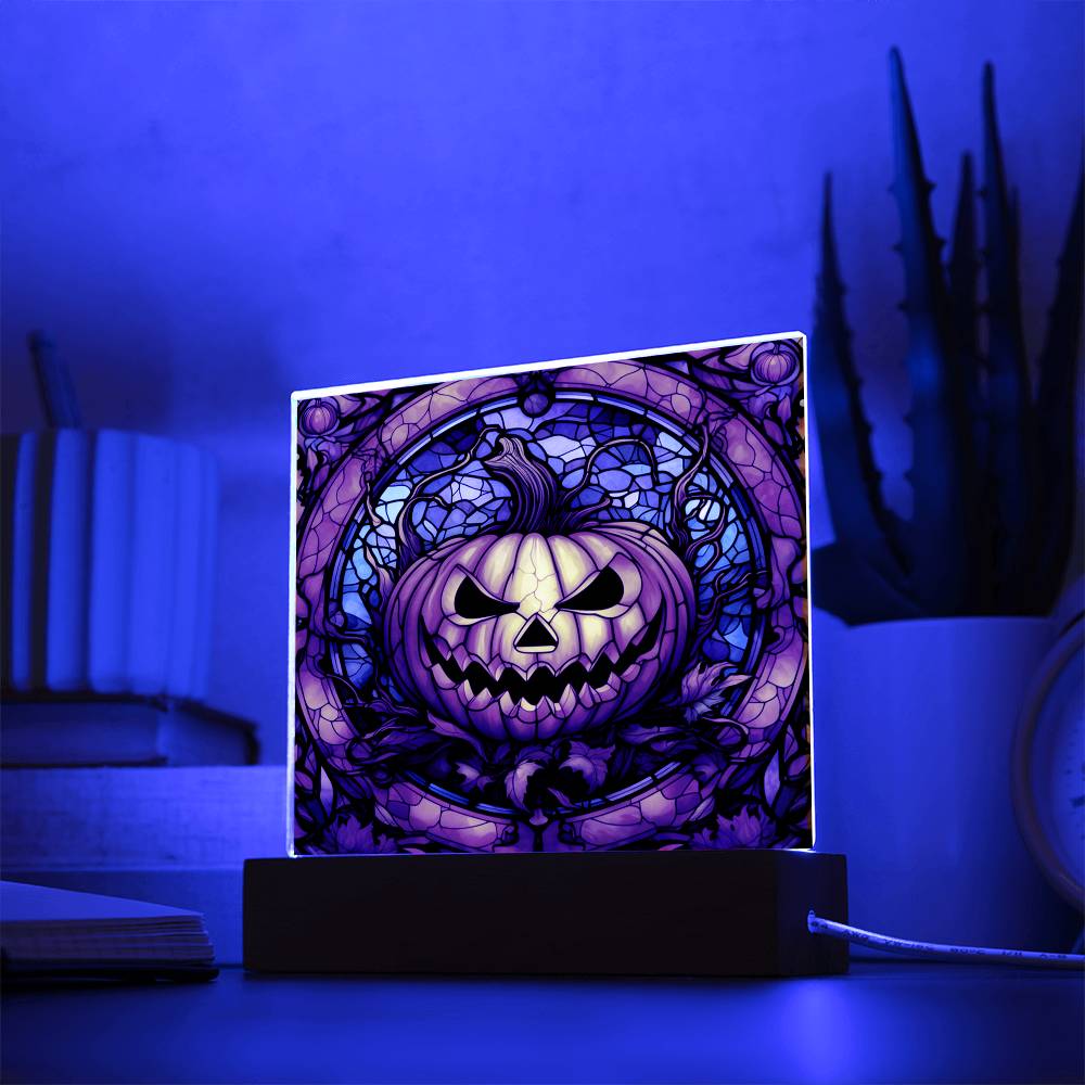 Halloween Acrylic - Pumpkin Stained Glass
