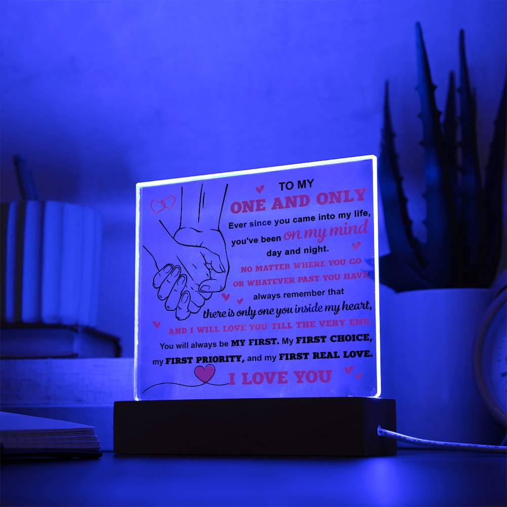 Valentine's Day Gift - Acrylic Plaque - To My One And Only