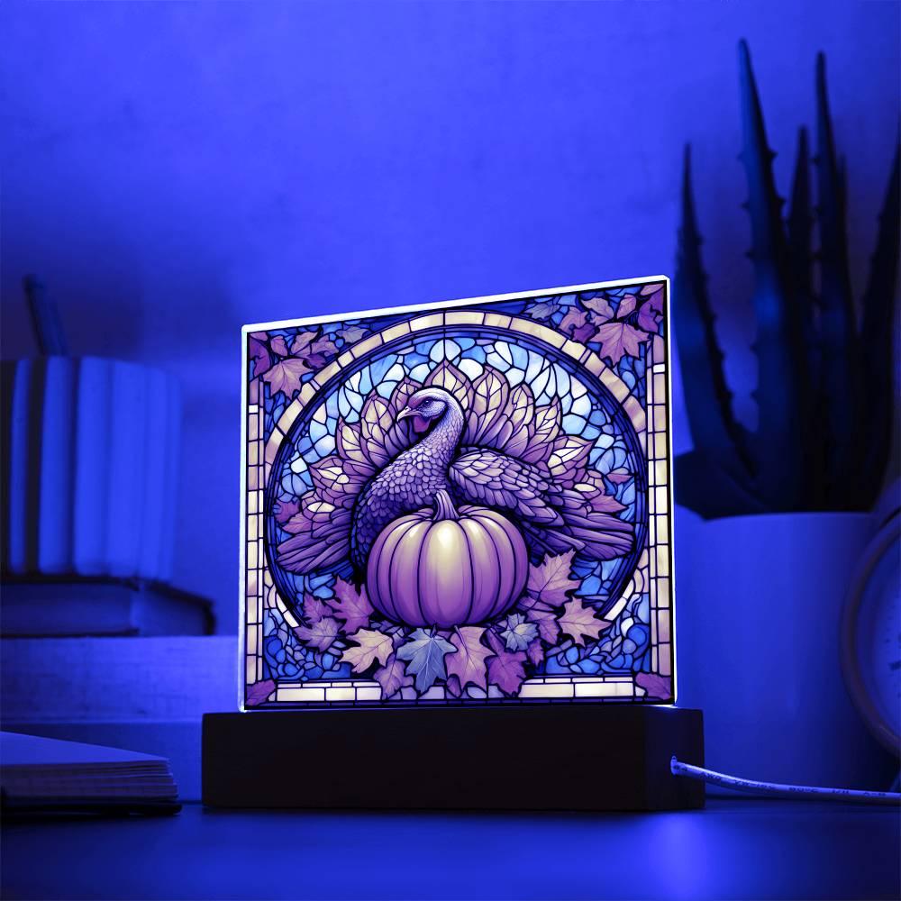 Thanksgiving Acrylic Gift - Stained Glass Pumpkin Turkey