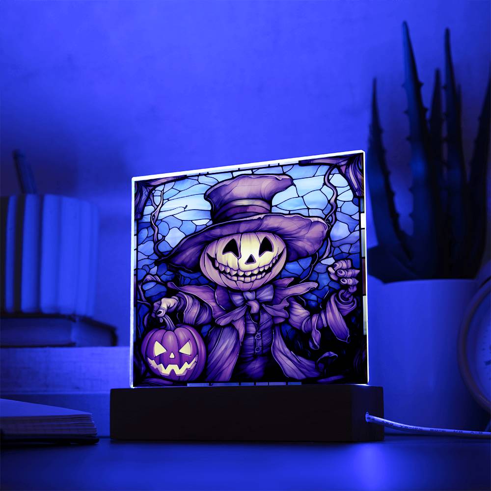 Halloween Acrylic - Pumpkin Ghost Stained Glass