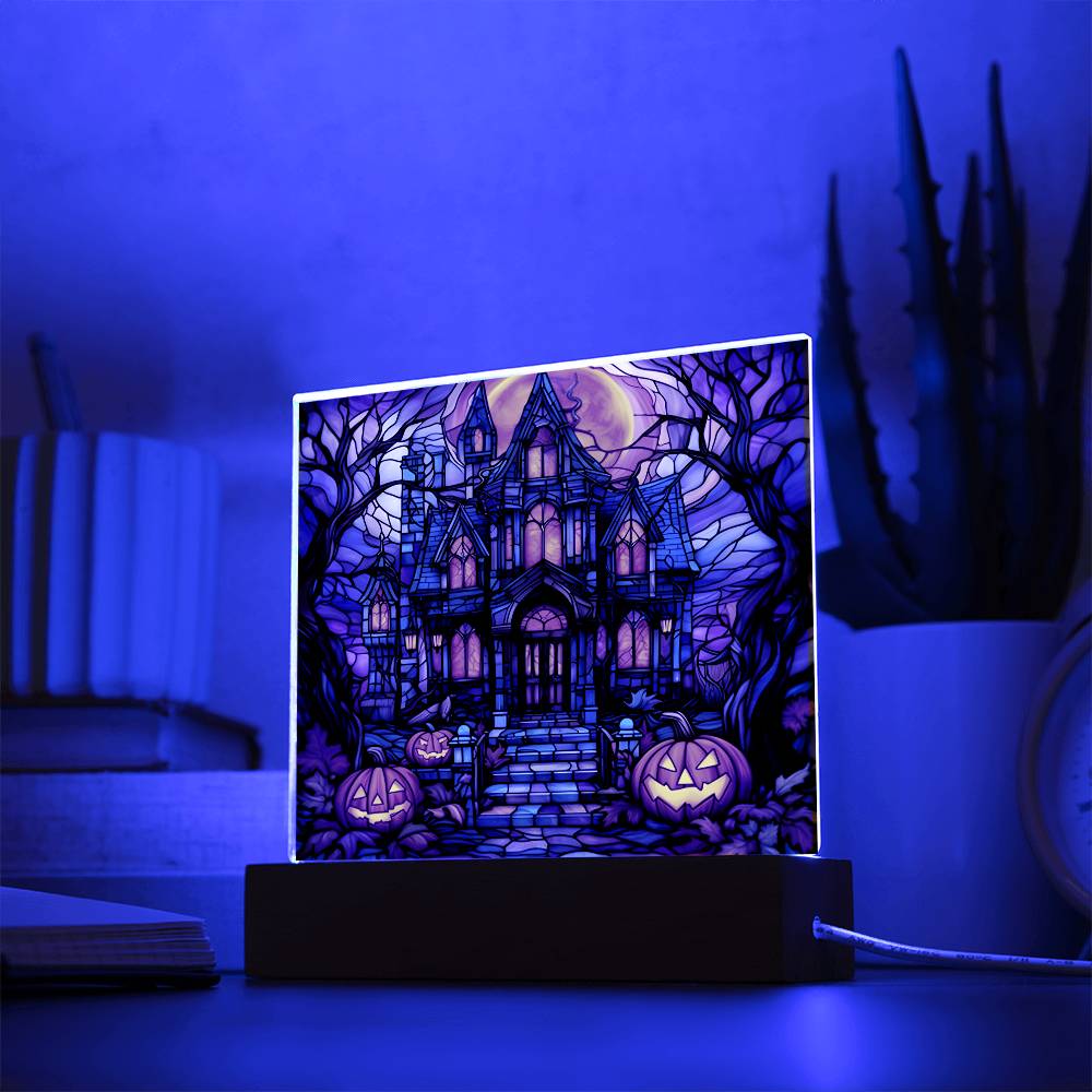 Halloween Acrylic - House Stained Glass