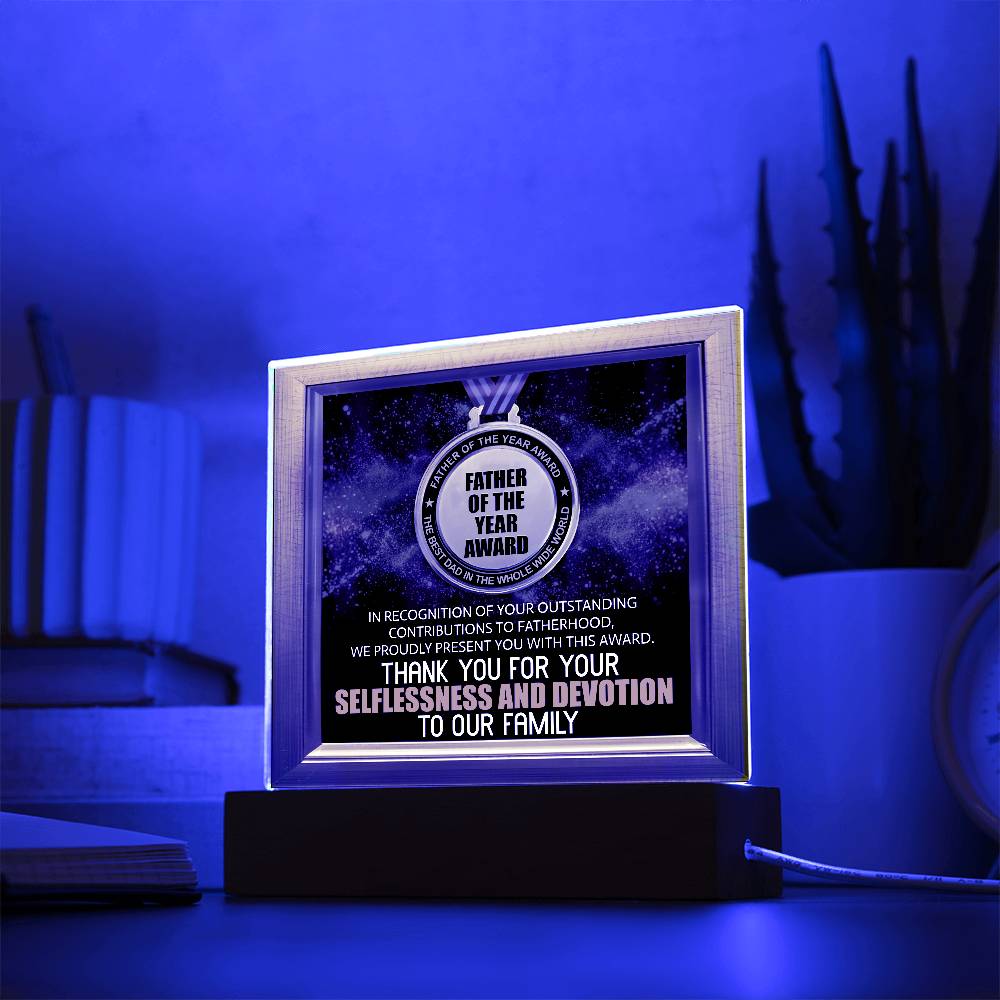 Acrylic Plaque Gift For Dad - Father Of The Year Award