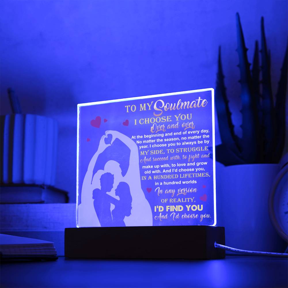 Valentine's Day Acrylic Plaque Gift - Soulmate By My Side