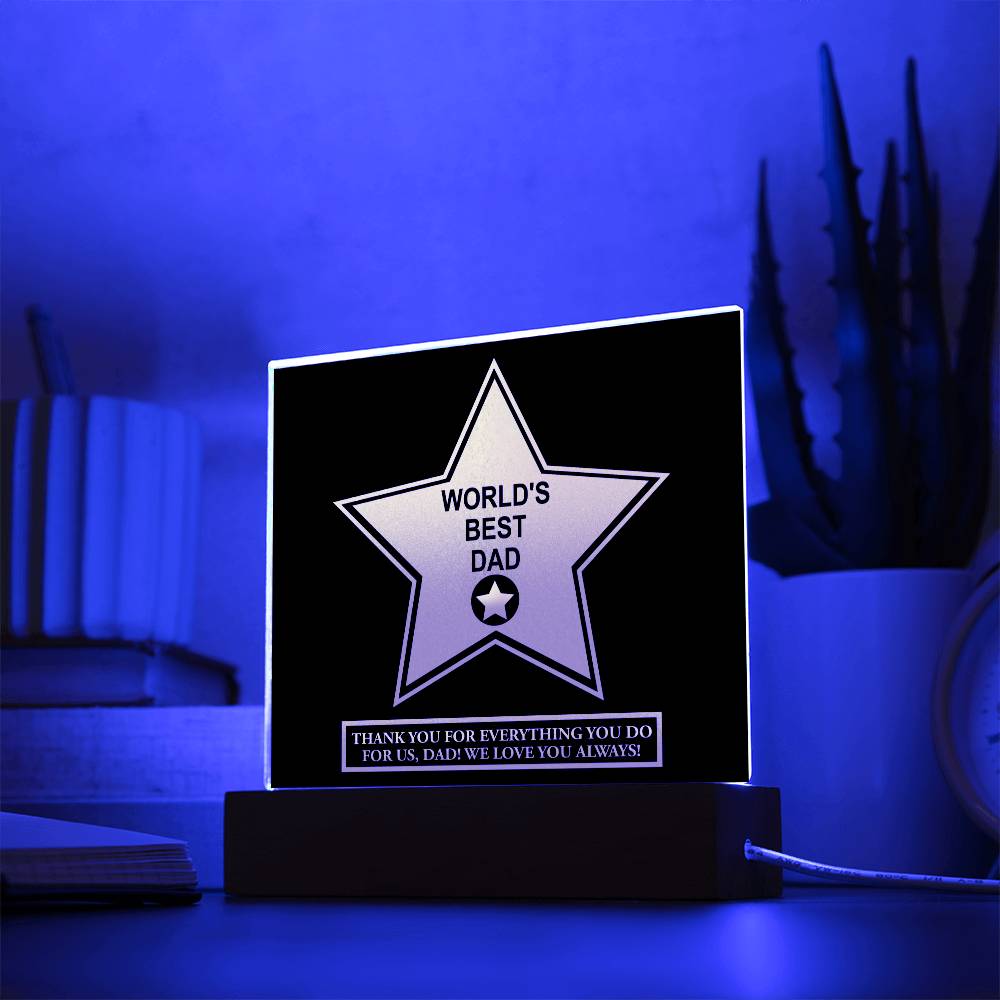 Acrylic Plaque Gift For Dad - World's Best Dad