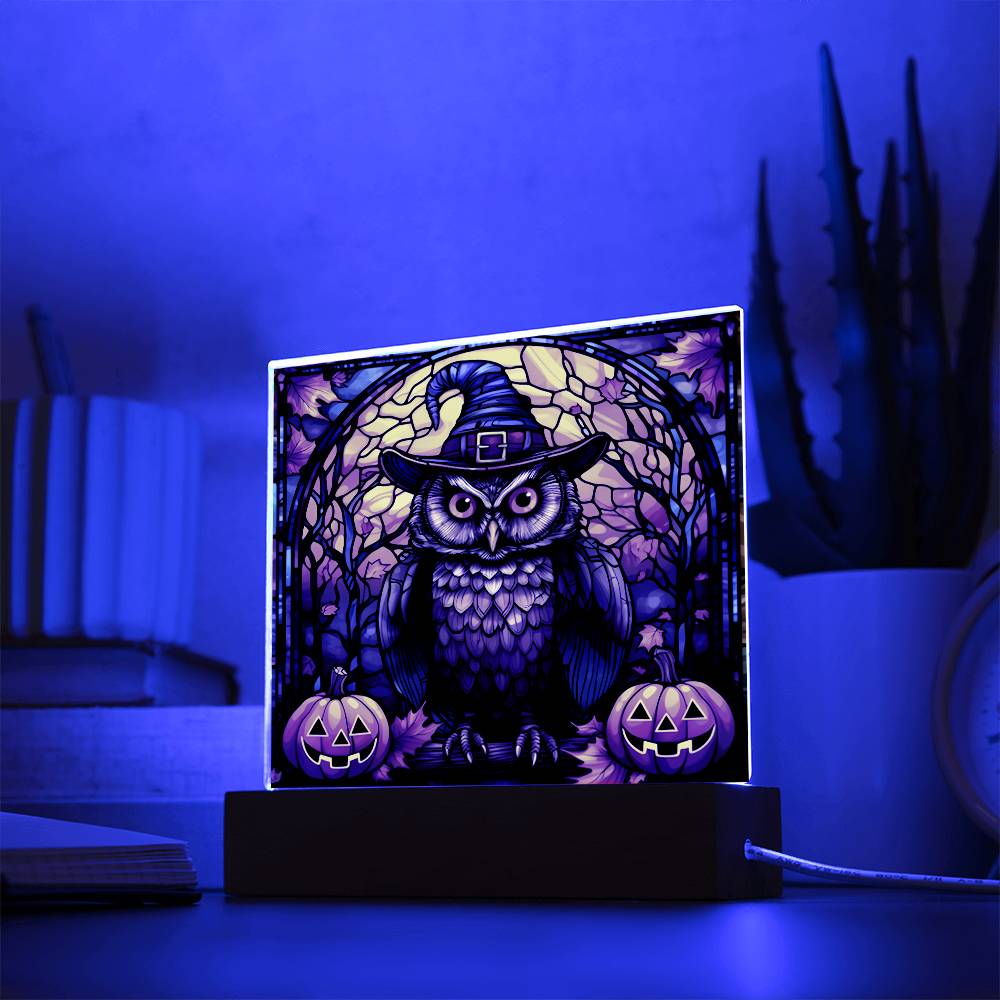 Halloween Acrylic - Owl Stained Glass