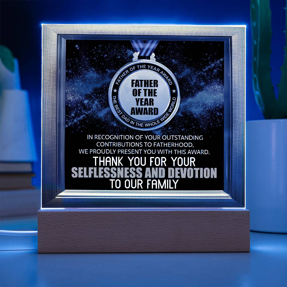 Acrylic Plaque Gift For Dad - Father Of The Year Award