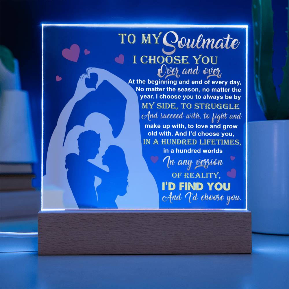 Valentine's Day Acrylic Plaque Gift - Soulmate By My Side