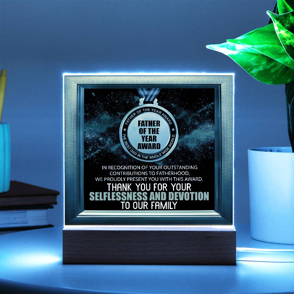 Acrylic Plaque Gift For Dad - Father Of The Year Award