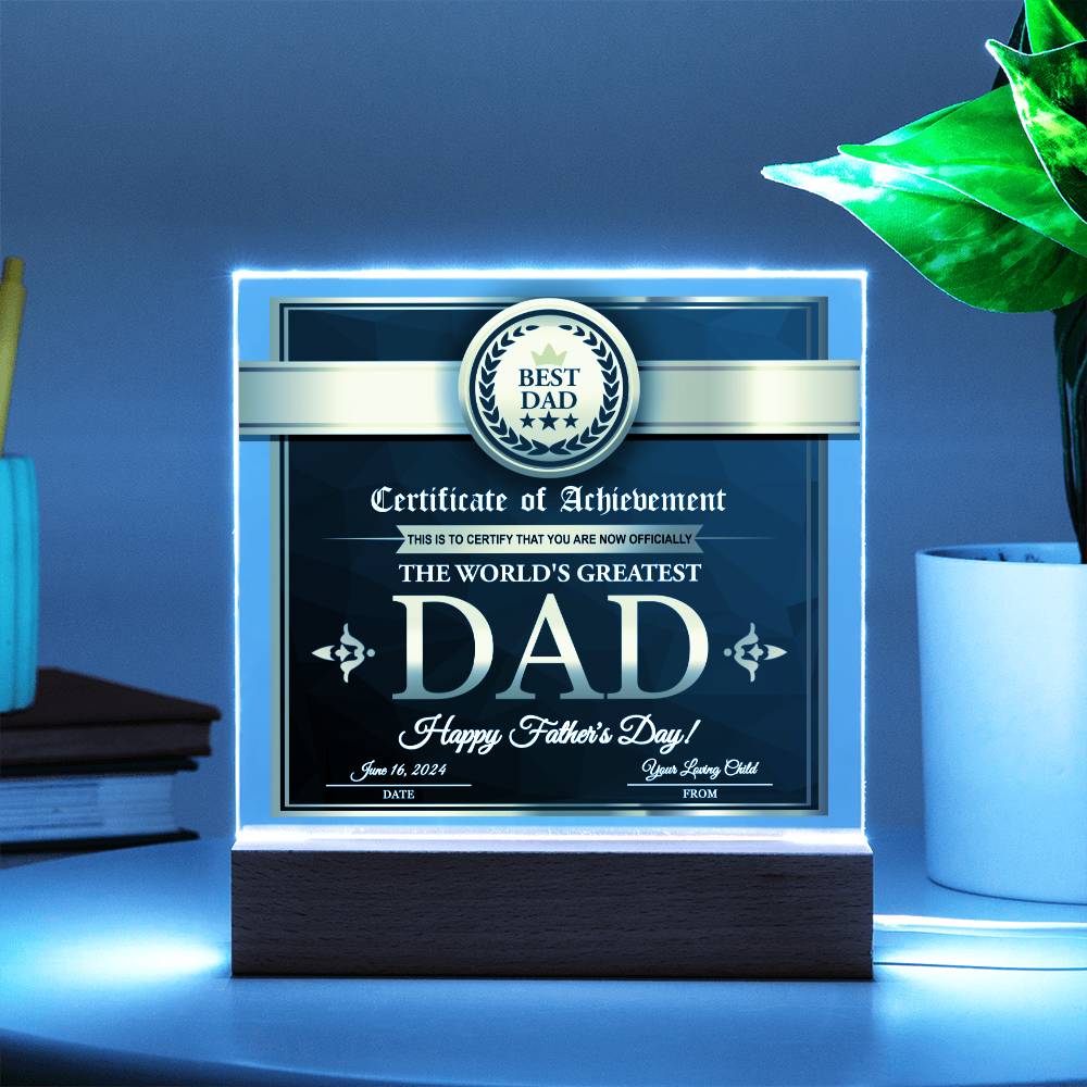 Acrylic Plaque Gift For Best Dad - From Your Loving Child