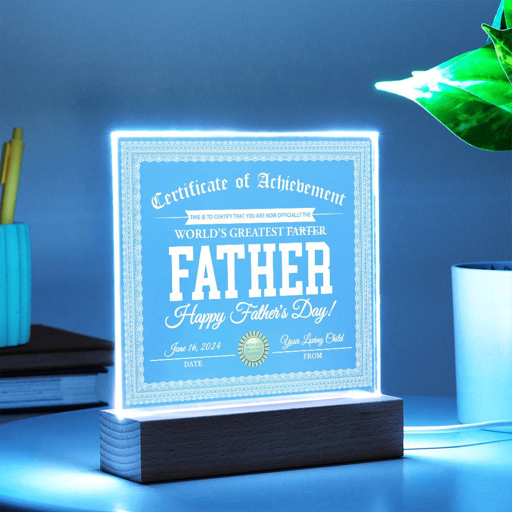 Acrylic Plaque Gift For Dad - World's Greatest Farter 💨