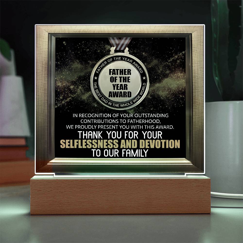 Acrylic Plaque Gift For Dad - Father Of The Year Award