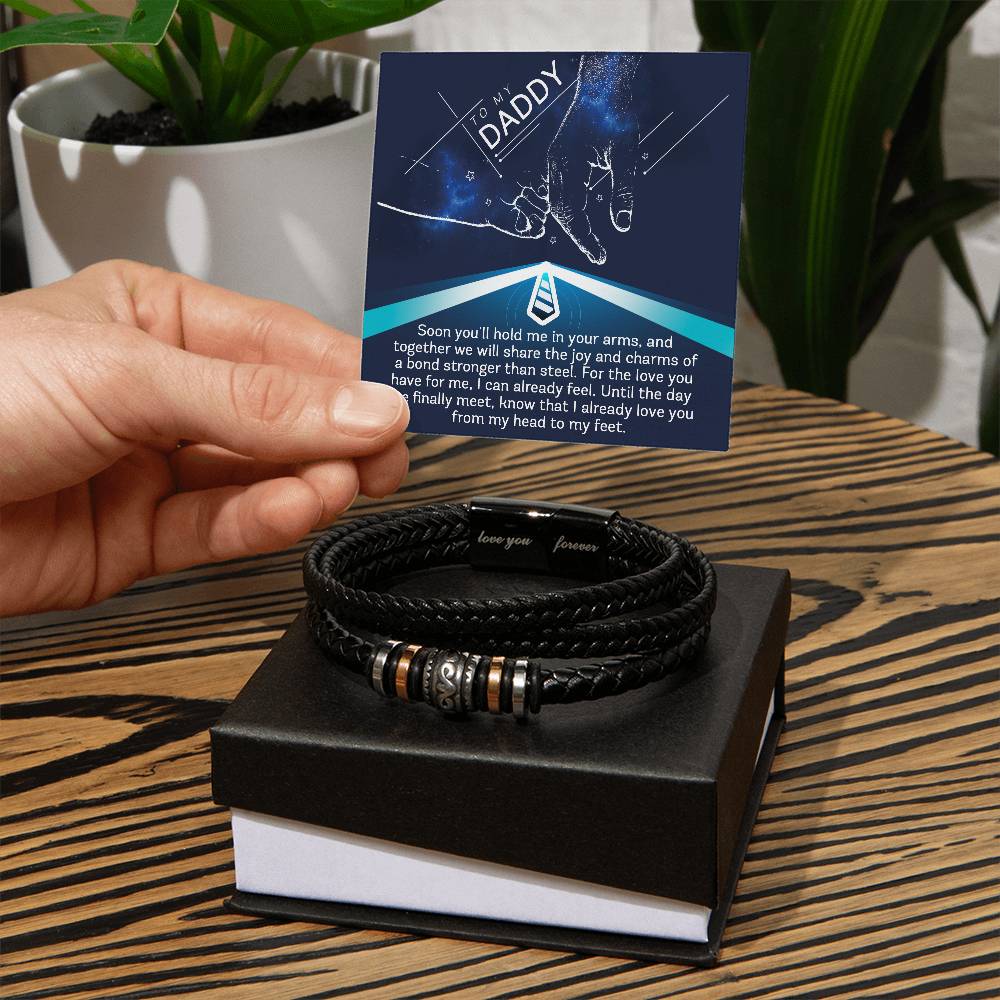 Bracelet Gift For Daddy-To-Be - Stronger Than Steel