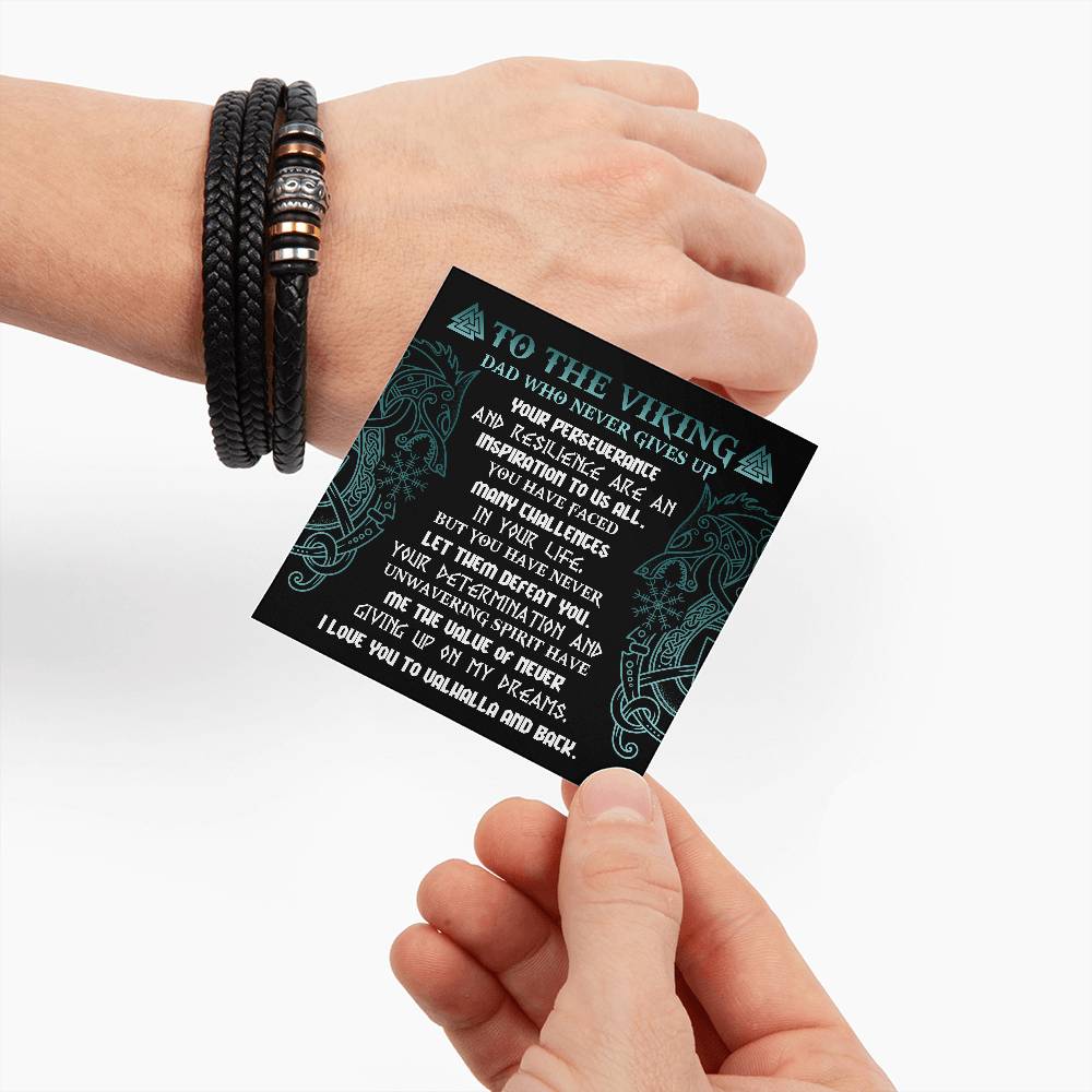 Bracelet Gift For The Viking Dad - Never Giving Up