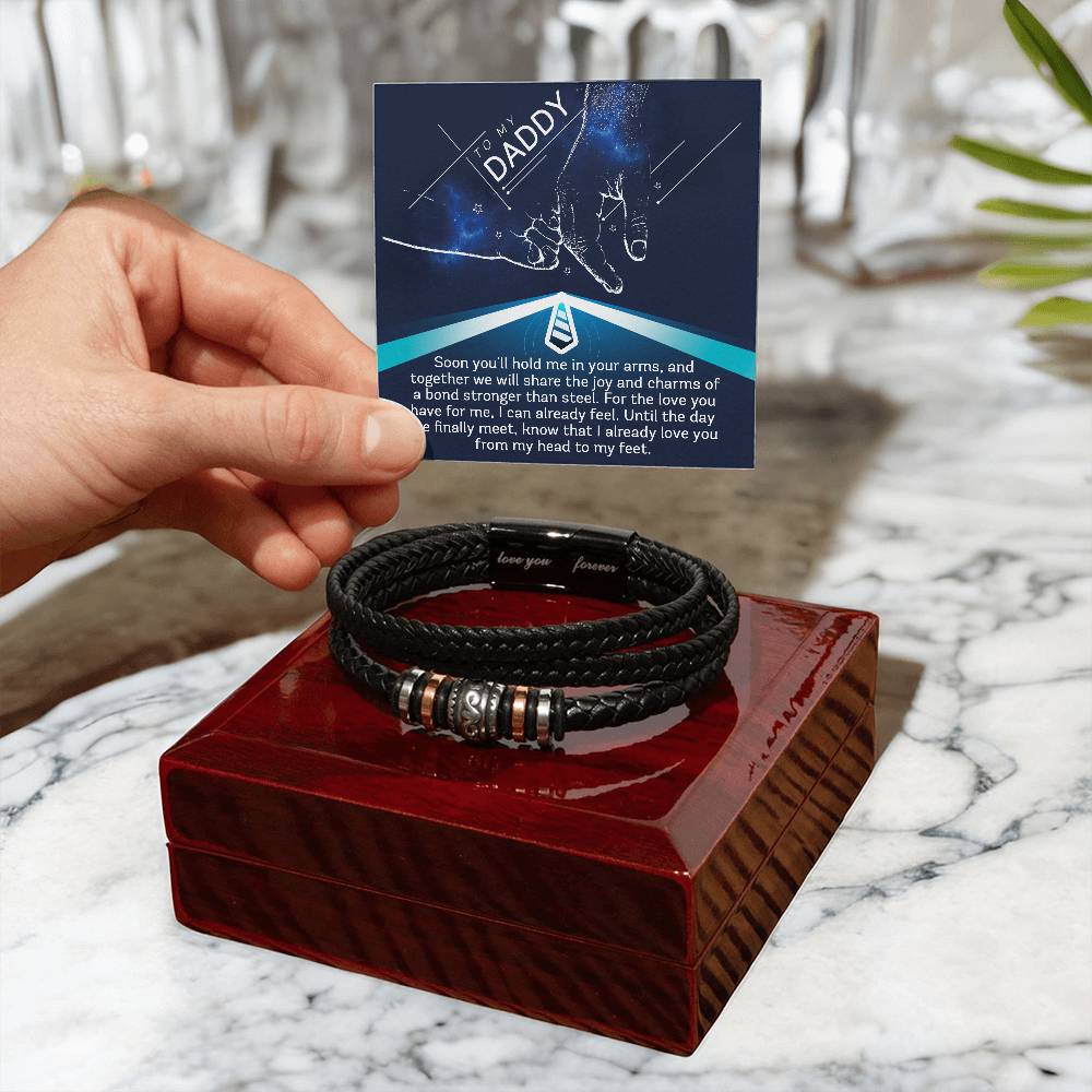 Bracelet Gift For Daddy-To-Be - Stronger Than Steel
