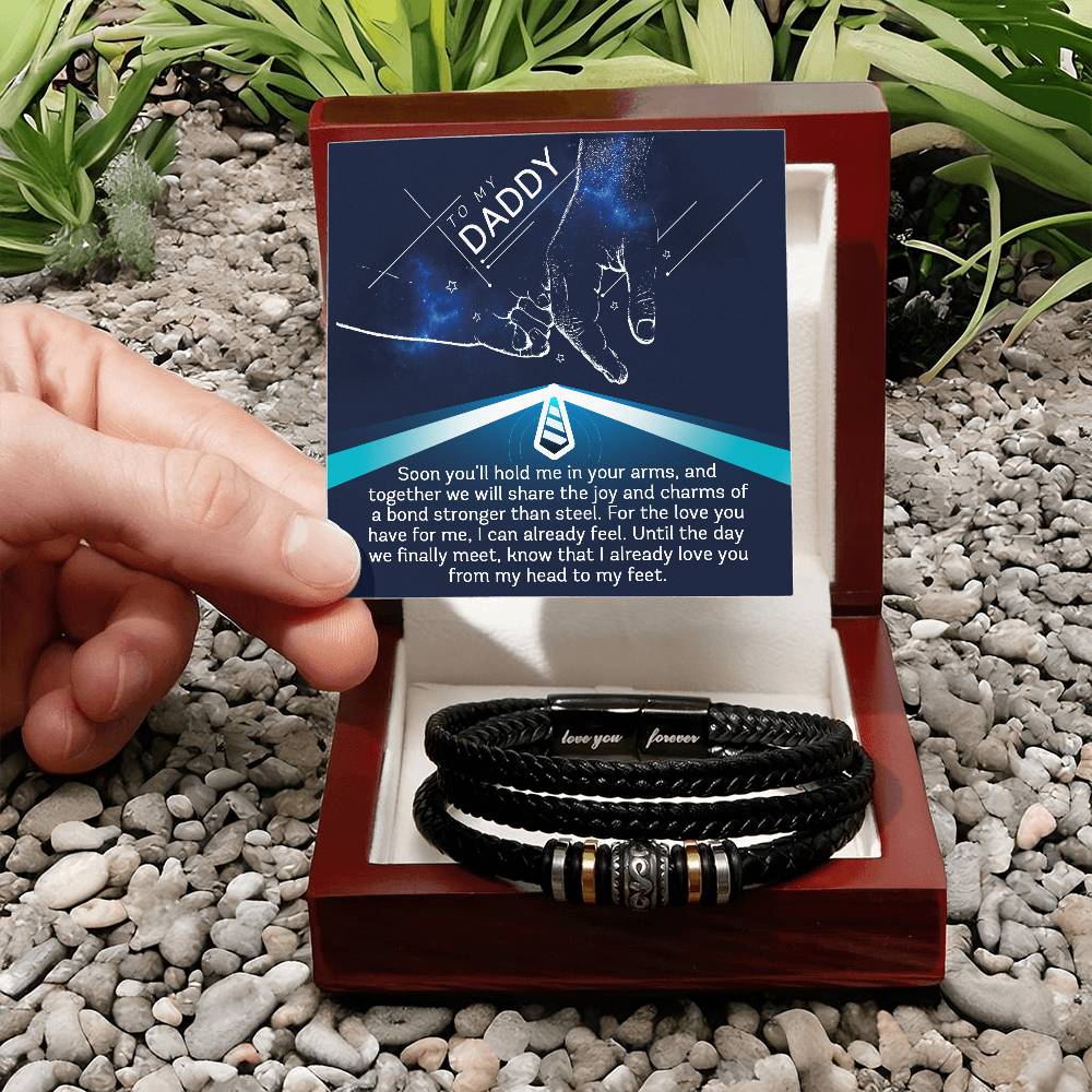 Bracelet Gift For Daddy-To-Be - Stronger Than Steel