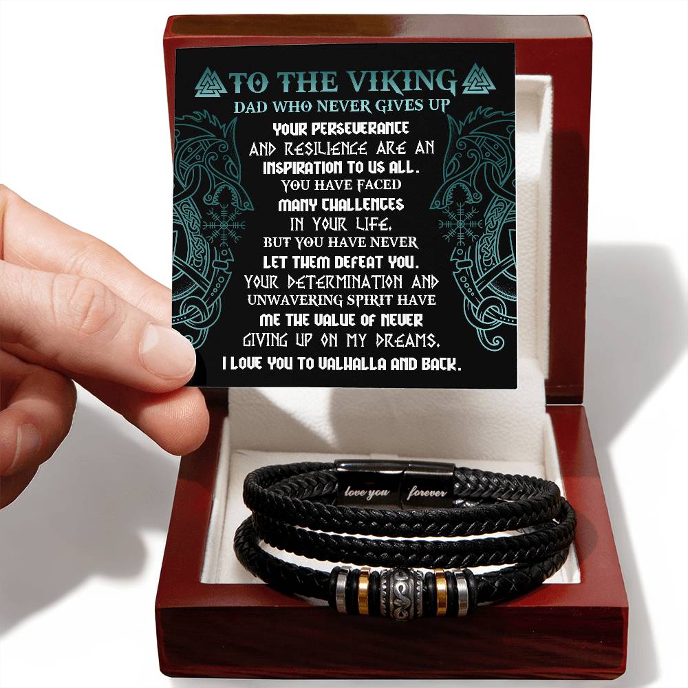 Bracelet Gift For The Viking Dad - Never Giving Up