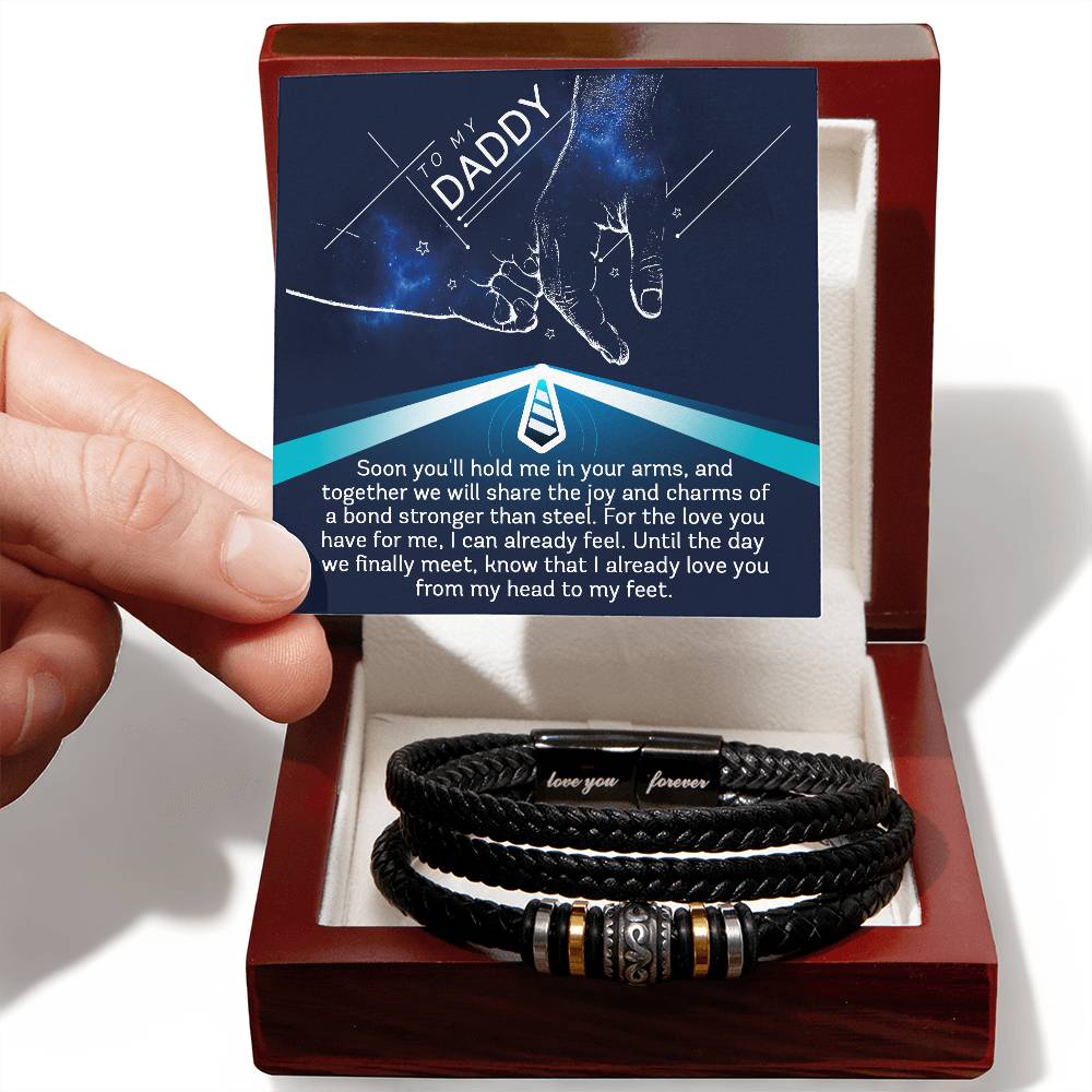 Bracelet Gift For Daddy-To-Be - Stronger Than Steel