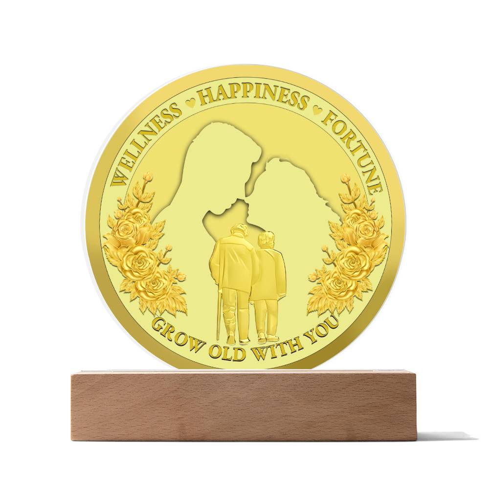 Valentine's Day Acrylic Circle Plaque Gift - Soulmate Grow Old