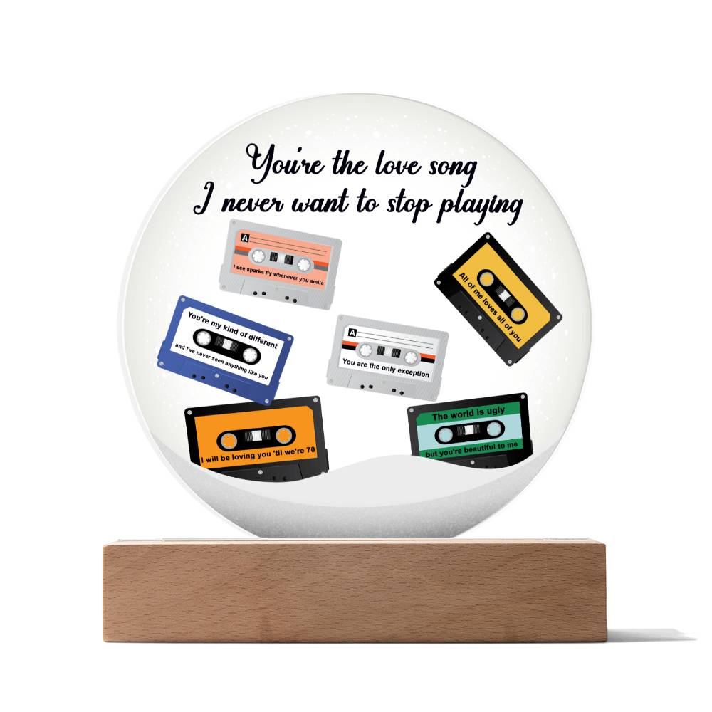 Holiday Acrylic Circle Plaque - You're The Love Song