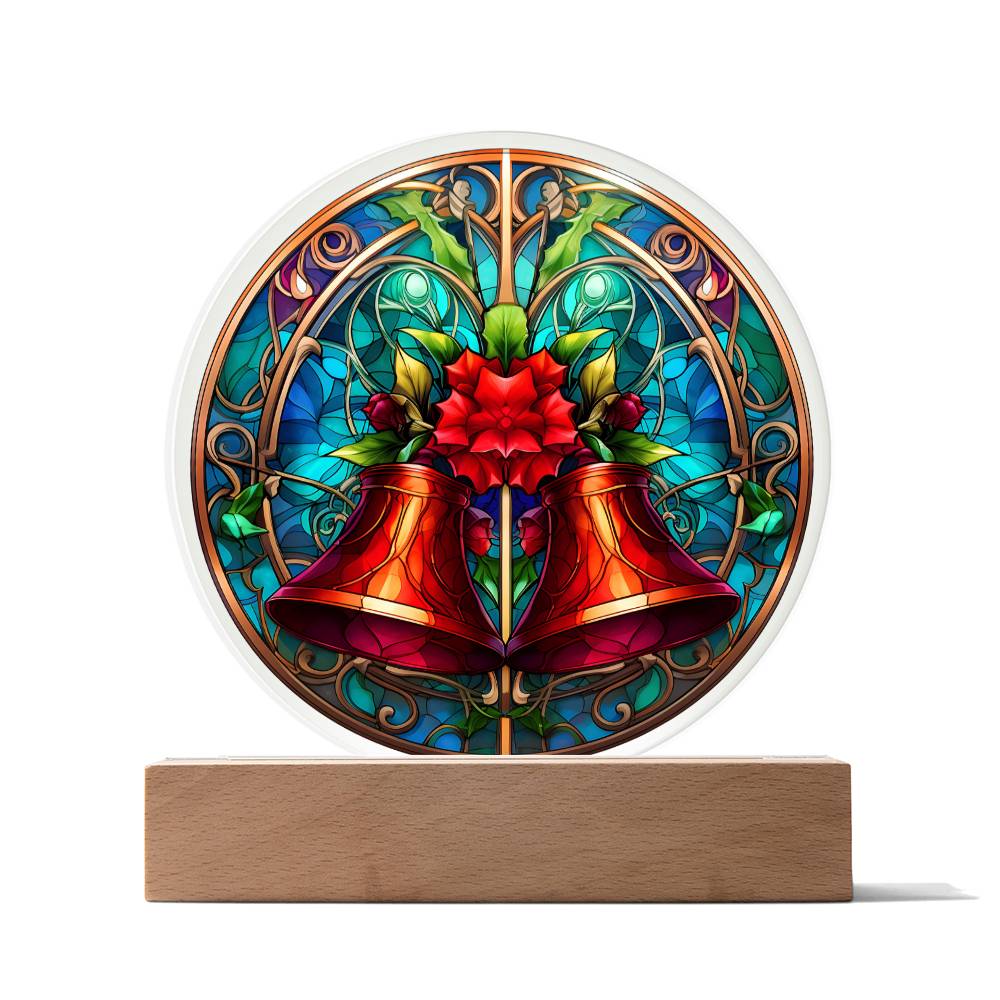 Holiday Acrylic Circle Gift - Christmas Bells