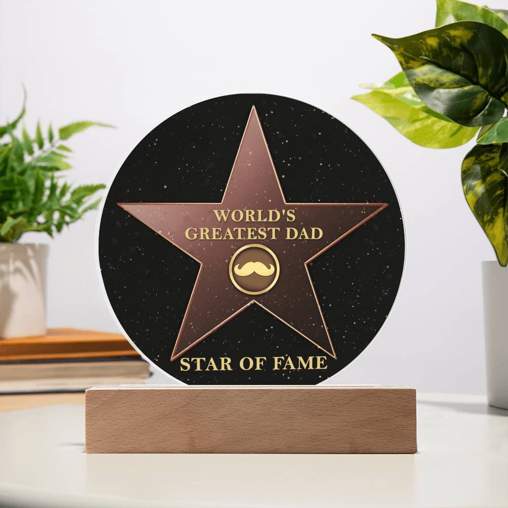 Acrylic Circle Plaque Gift For Dad - Greatest Dad