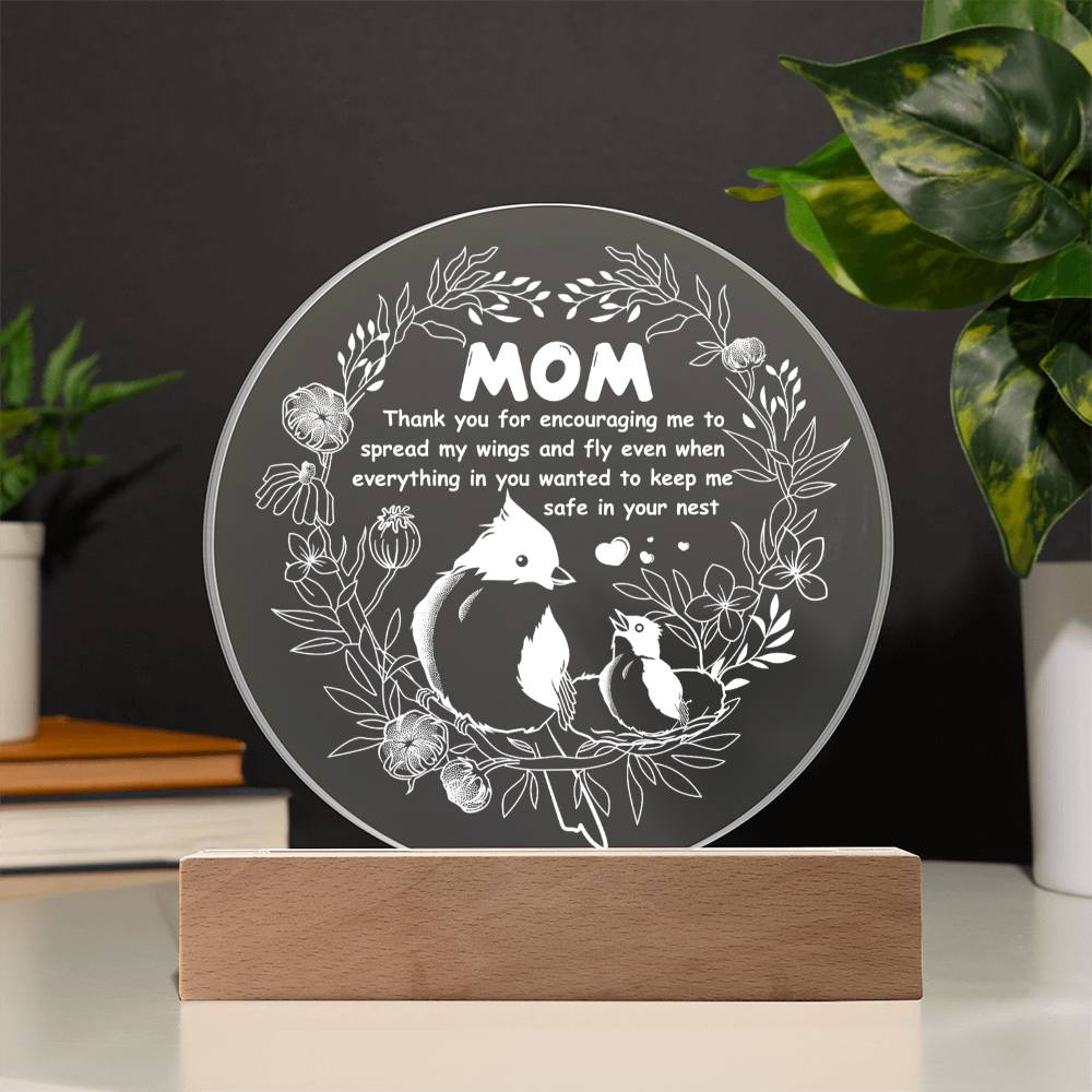 Acrylic Circle Gift For Mom - Keep Me Safe
