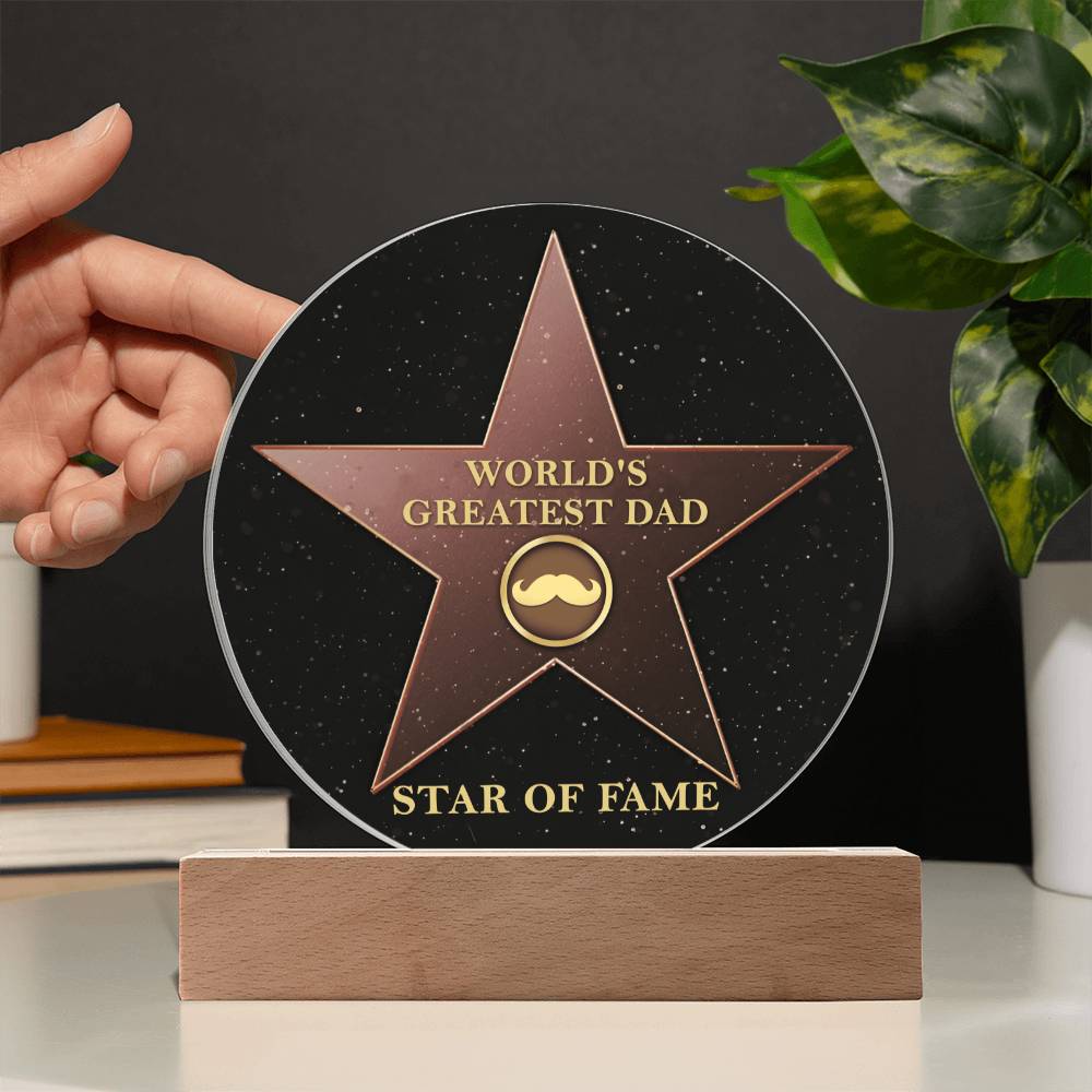 Acrylic Circle Plaque Gift For Dad - Greatest Dad