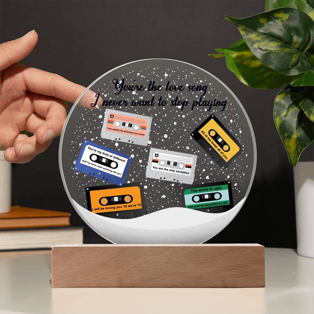 Holiday Acrylic Circle Plaque - You're The Love Song