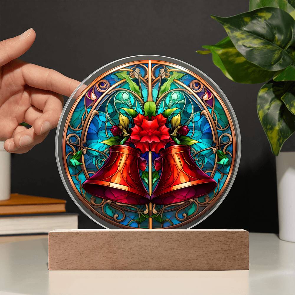 Holiday Acrylic Circle Gift - Christmas Bells