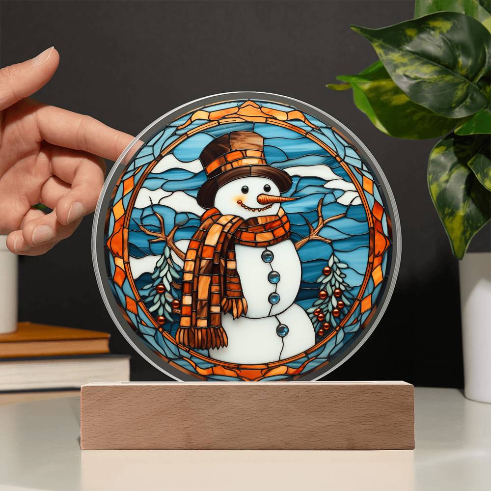 Christmas Acrylic Gift - Stained Glass Snowman