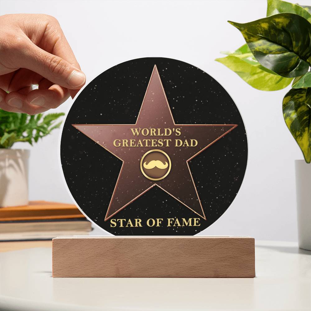 Acrylic Circle Plaque Gift For Dad - Greatest Dad