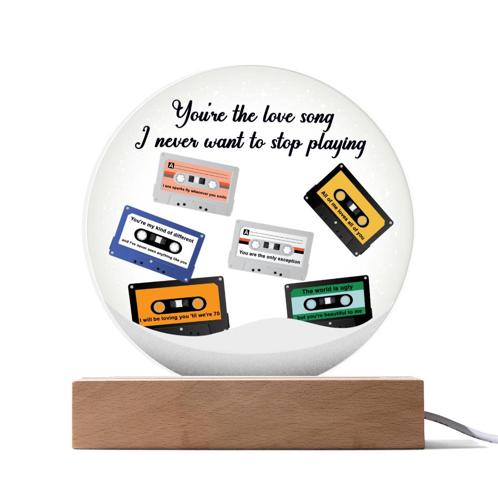 Holiday Acrylic Circle Plaque - You're The Love Song