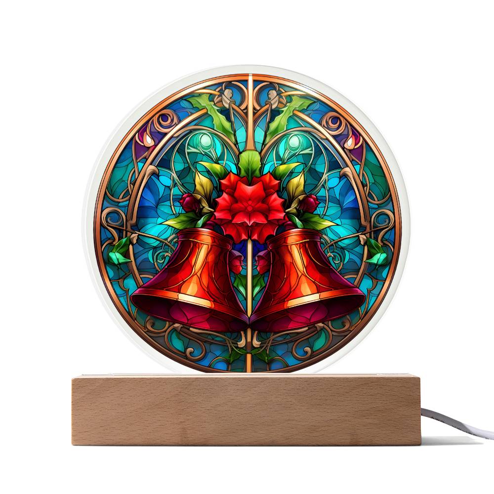 Holiday Acrylic Circle Gift - Christmas Bells