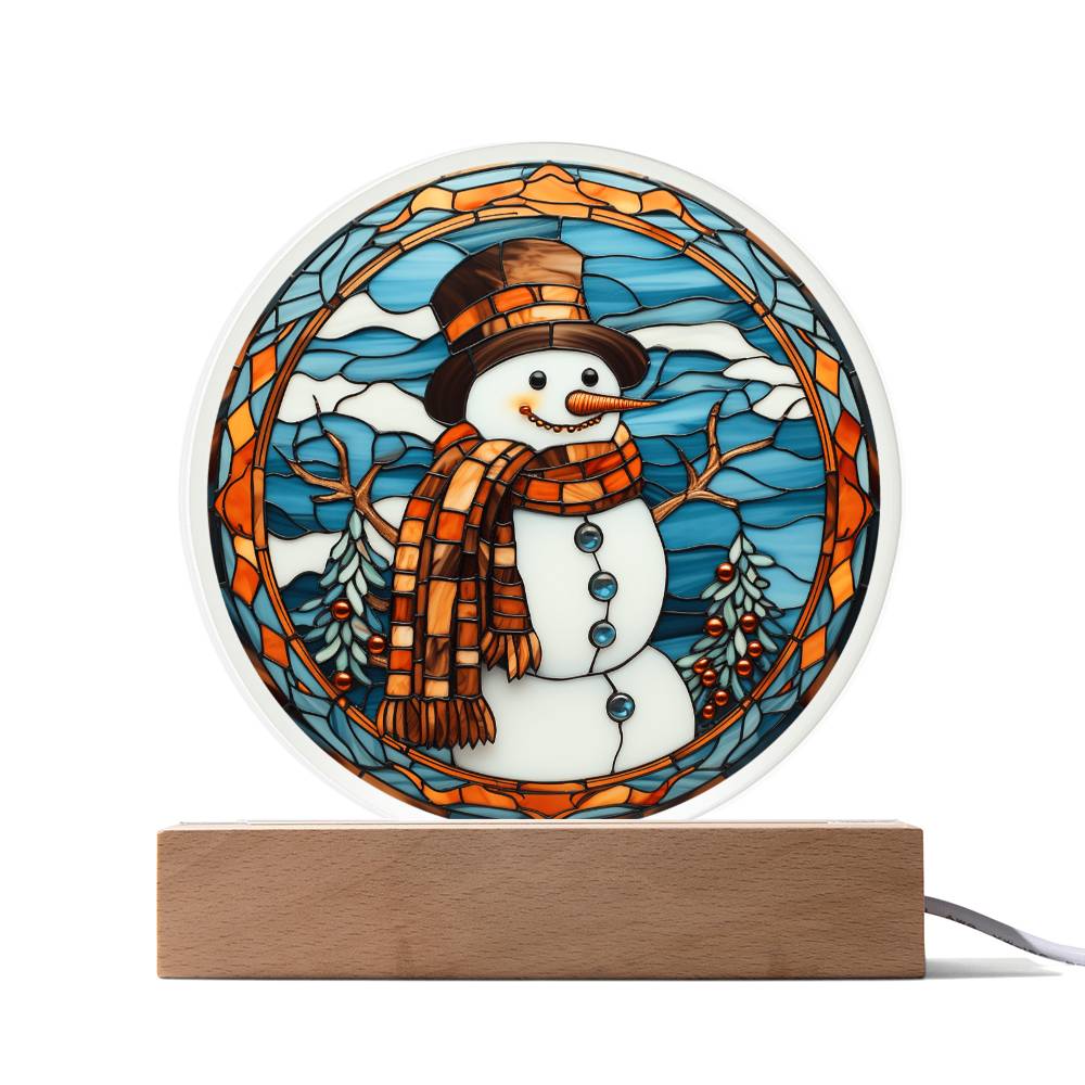 Christmas Acrylic Gift - Stained Glass Snowman