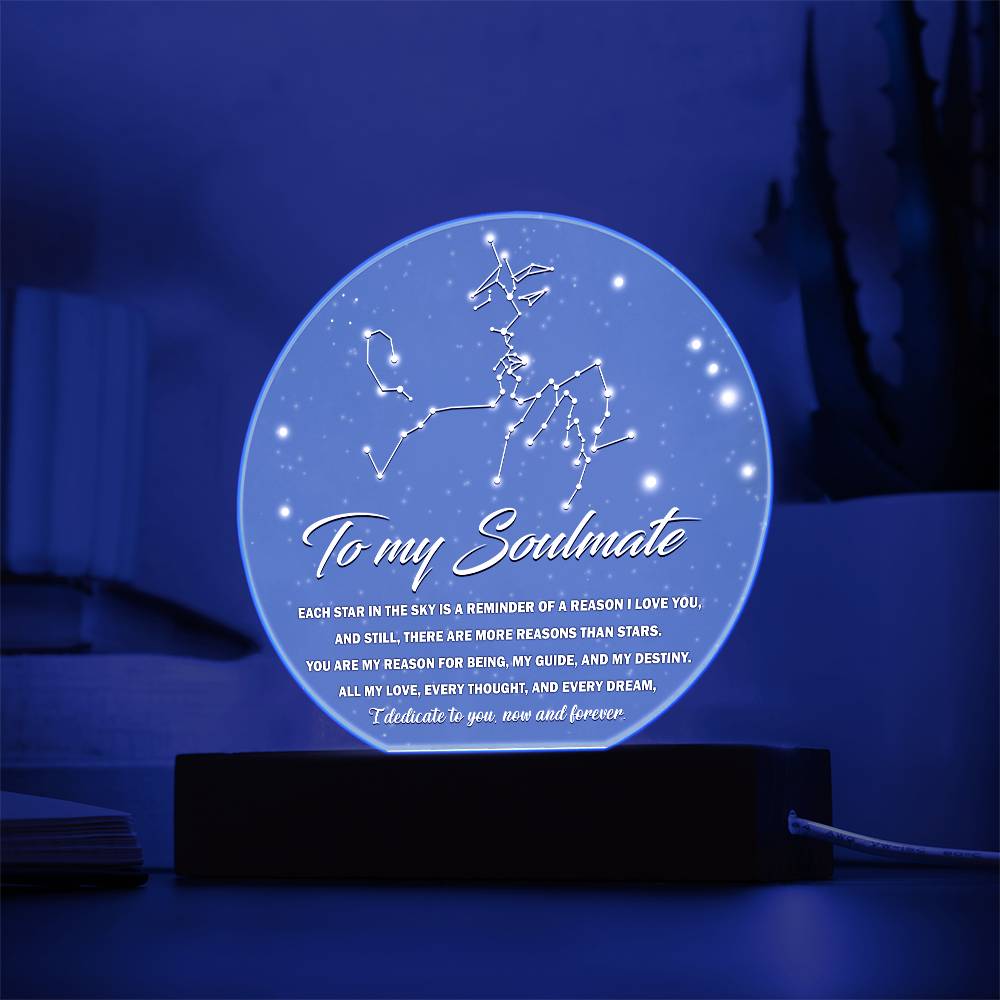 Valentine's Day Gift - Acrylic Circle Plaque - Soulmate Dedicate To You