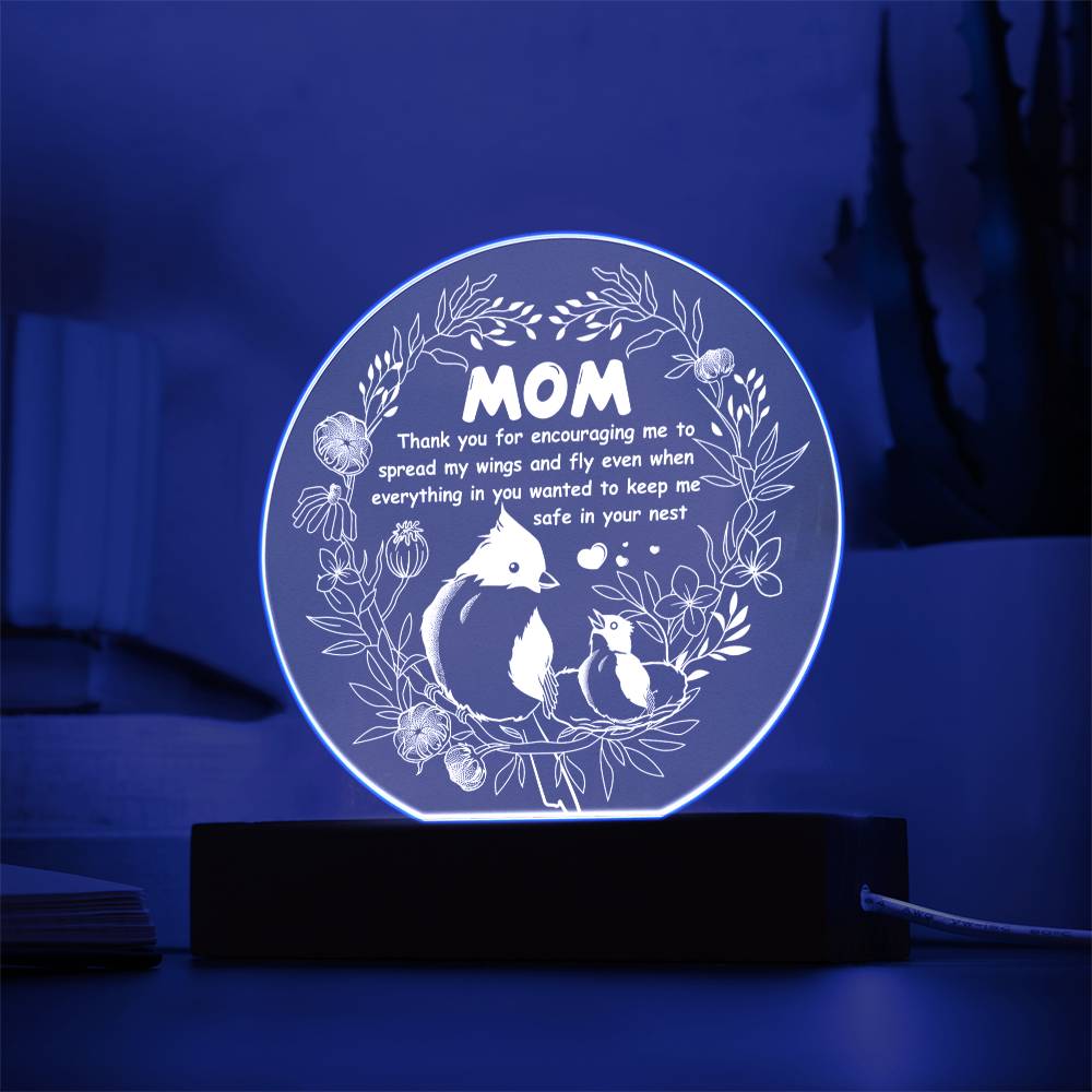 Acrylic Circle Gift For Mom - Keep Me Safe