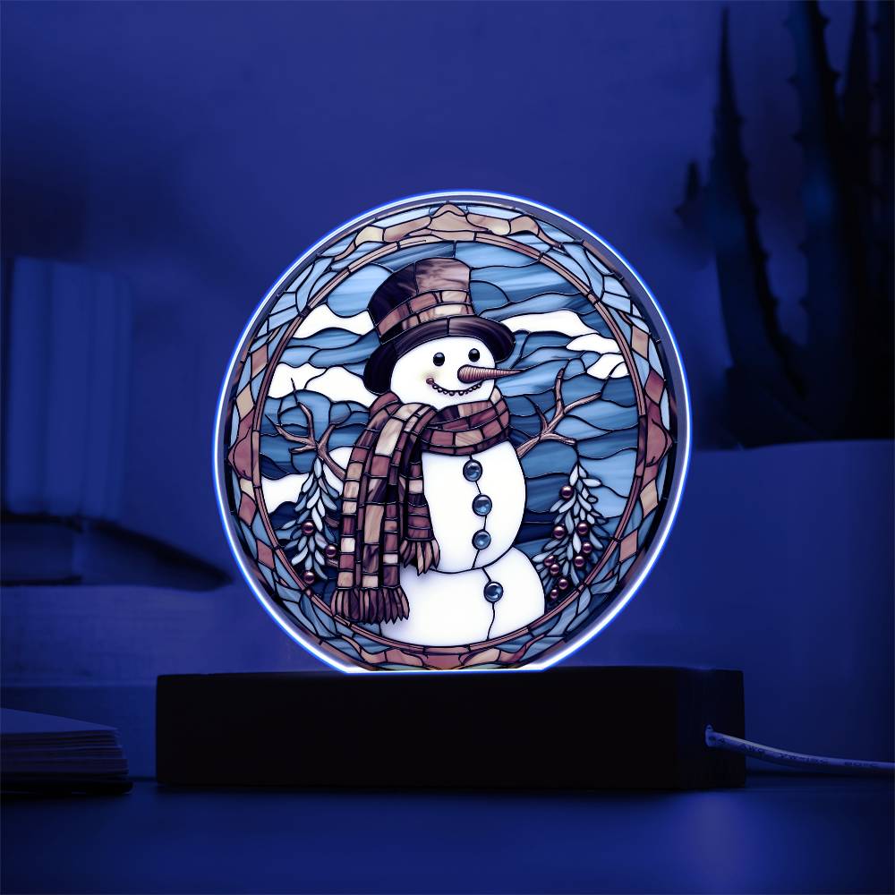 Christmas Acrylic Gift - Stained Glass Snowman