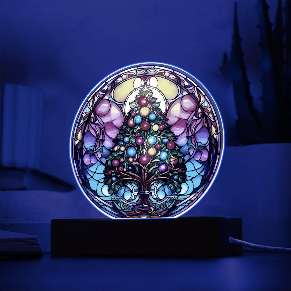 Holiday Acrylic Circle Gift - Christmas Tree