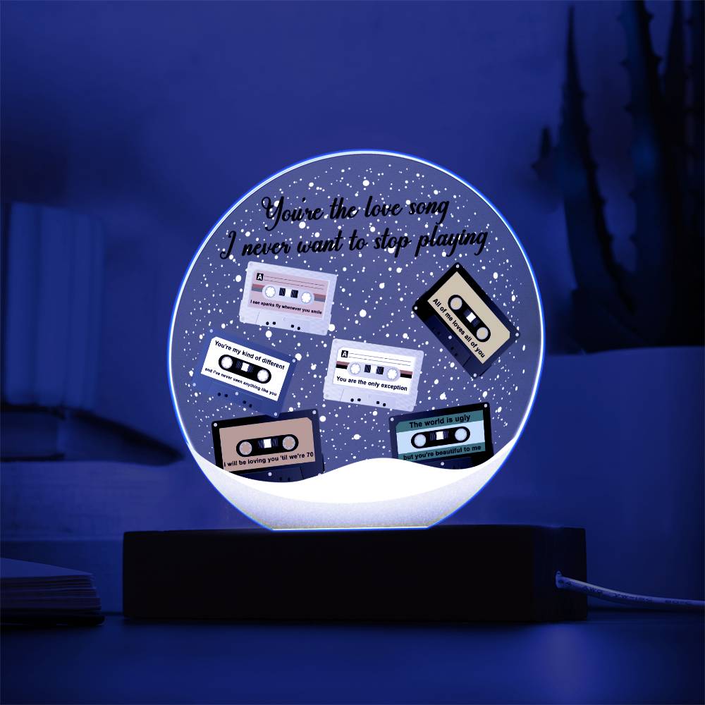 Holiday Acrylic Circle Plaque - You're The Love Song