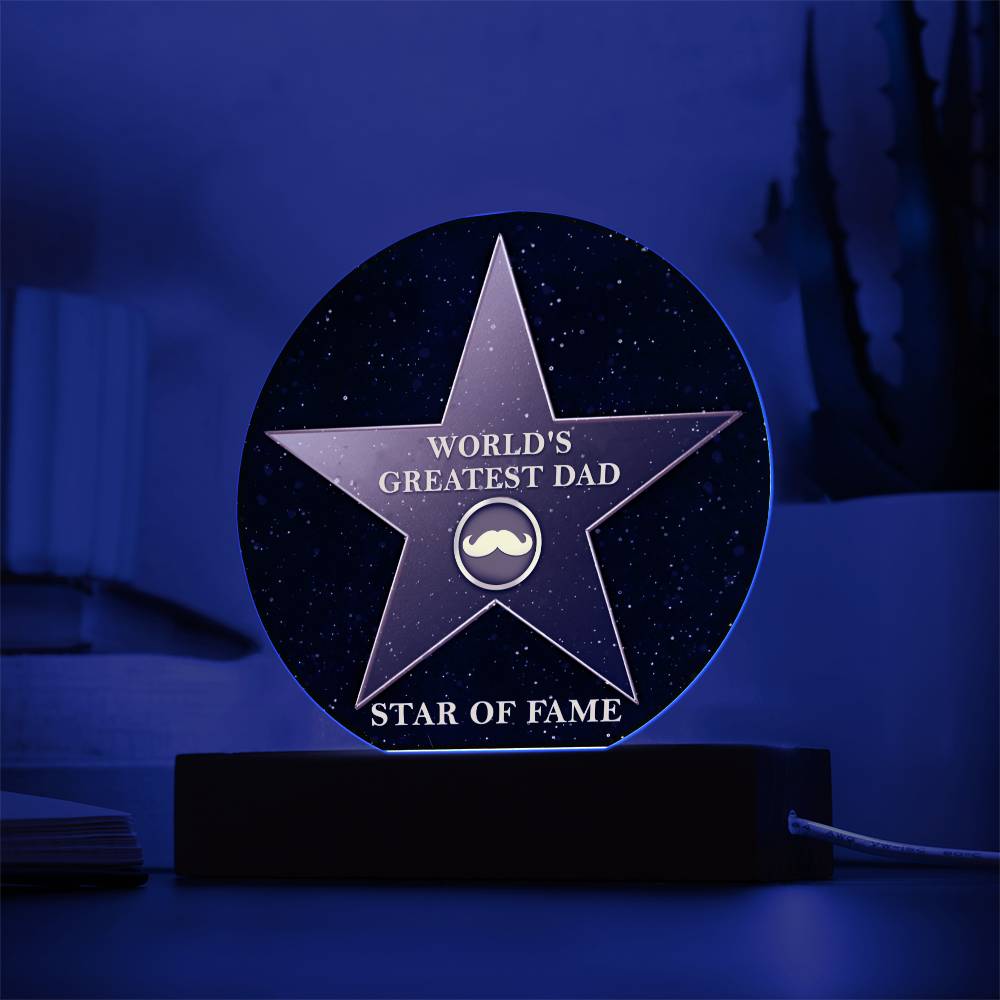 Acrylic Circle Plaque Gift For Dad - Greatest Dad