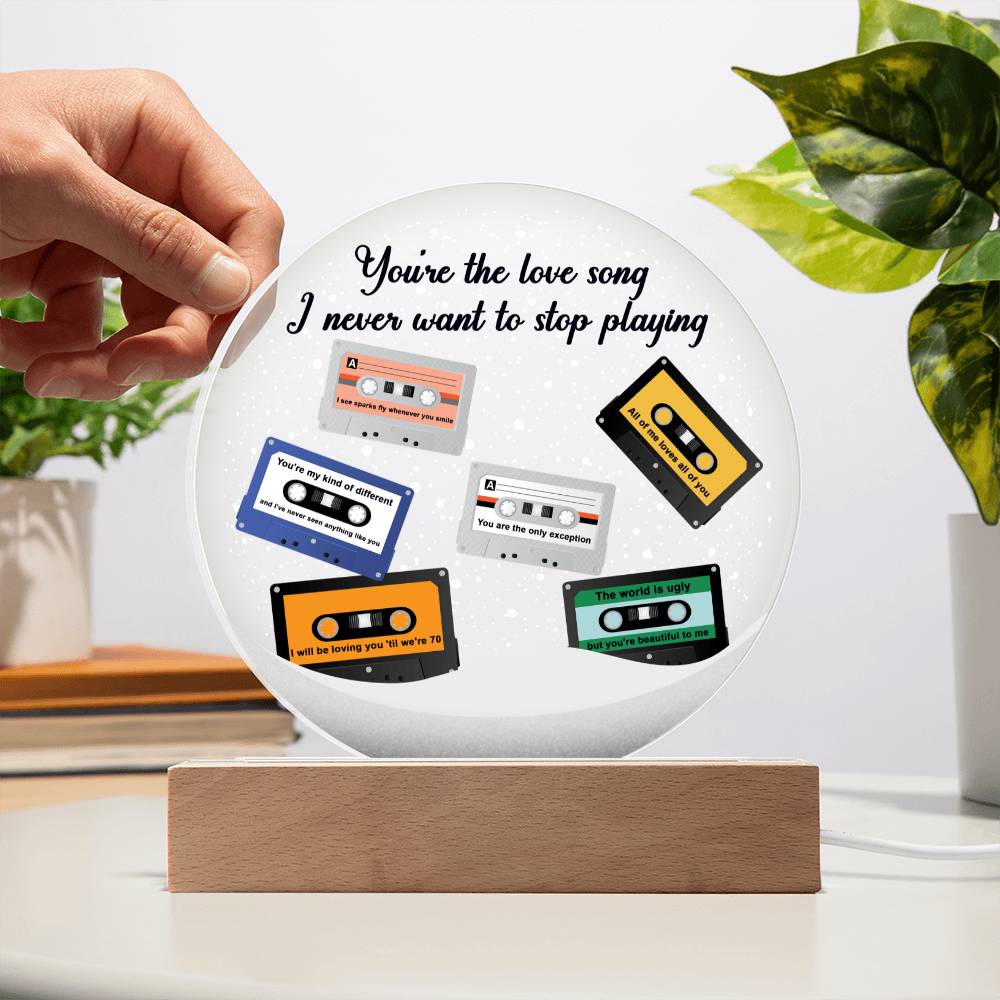 Holiday Acrylic Circle Plaque - You're The Love Song