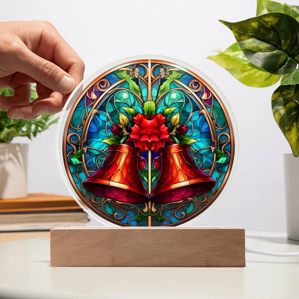 Holiday Acrylic Circle Gift - Christmas Bells