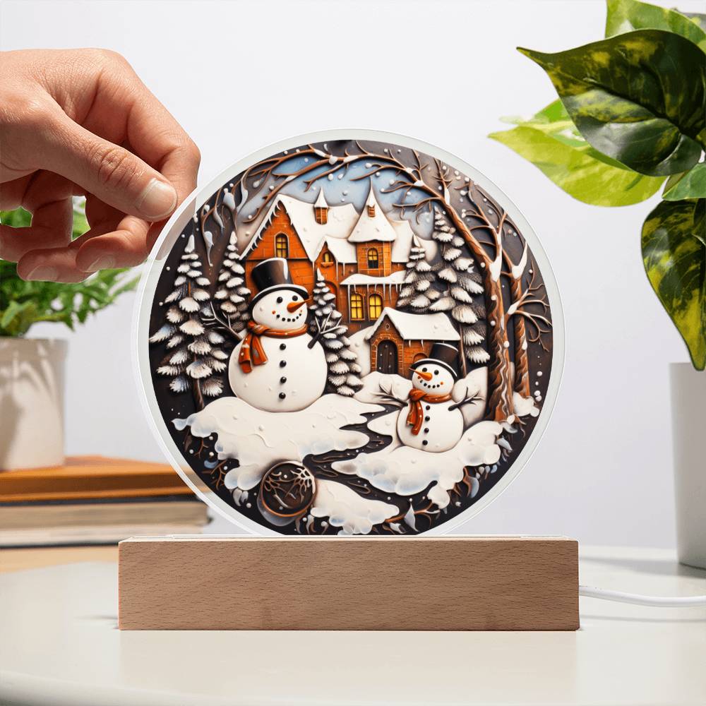 Christmas Acrylic Gift - Twin Snowman