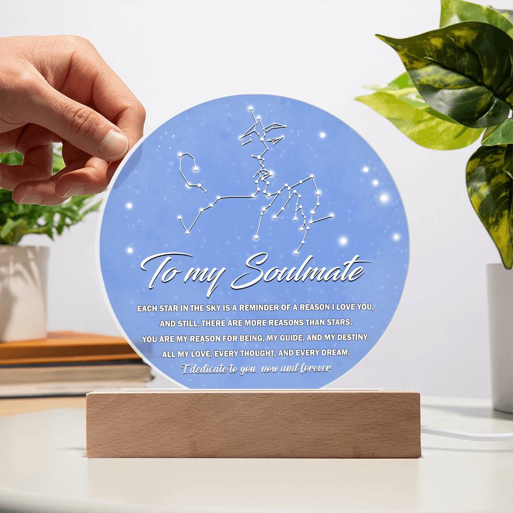 Valentine's Day Gift - Acrylic Circle Plaque - Soulmate Dedicate To You
